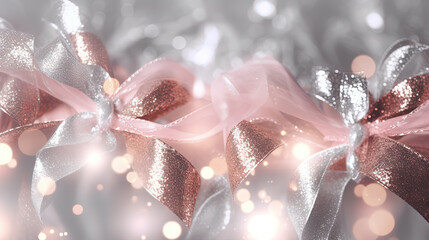 Abstract shiny background with pink glitter. Scattered confetti sparkles with light rose pastel color.