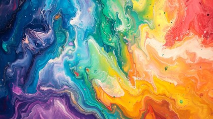 Abstract Colorful Fluid Art
