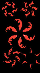 pattern with red and black color cards