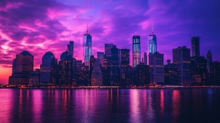 Fototapeta premium Urban Skyline at Dusk