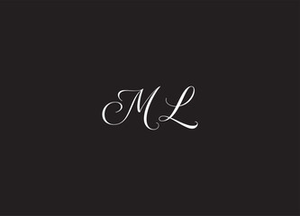 ML letter logo design and initial logo design