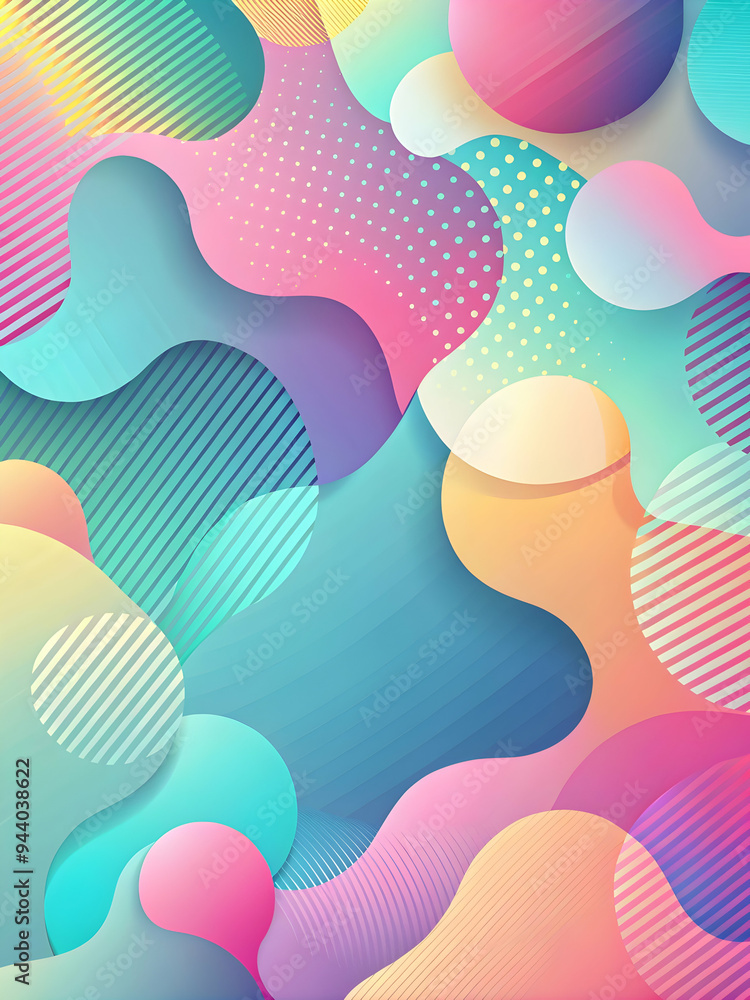 Poster abstract fluid shapes: a mesmerizing abstract background with a vibrant color palette of pastel hues
