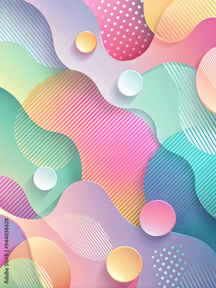 Poster abstract fluid shapes: a mesmerizing abstract background with a vibrant color palette of pastel hues