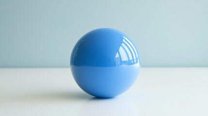 Blue Abstract Egg Sculpture On Minimalist Background