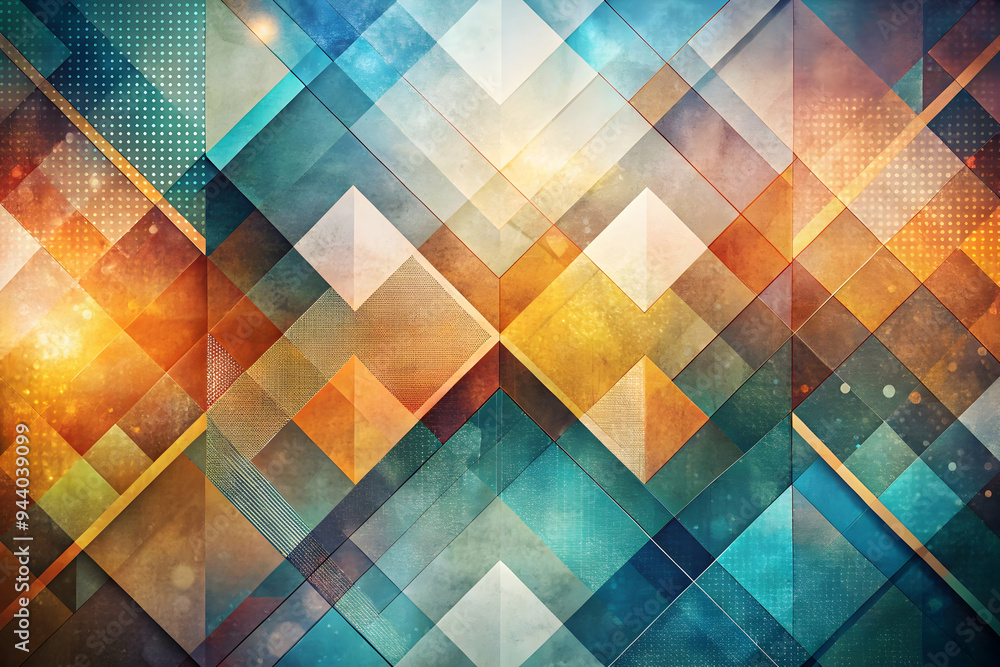 Poster abstract geometric tapestry: a vibrant and mesmerizing abstract pattern of geometric shapes in a kal