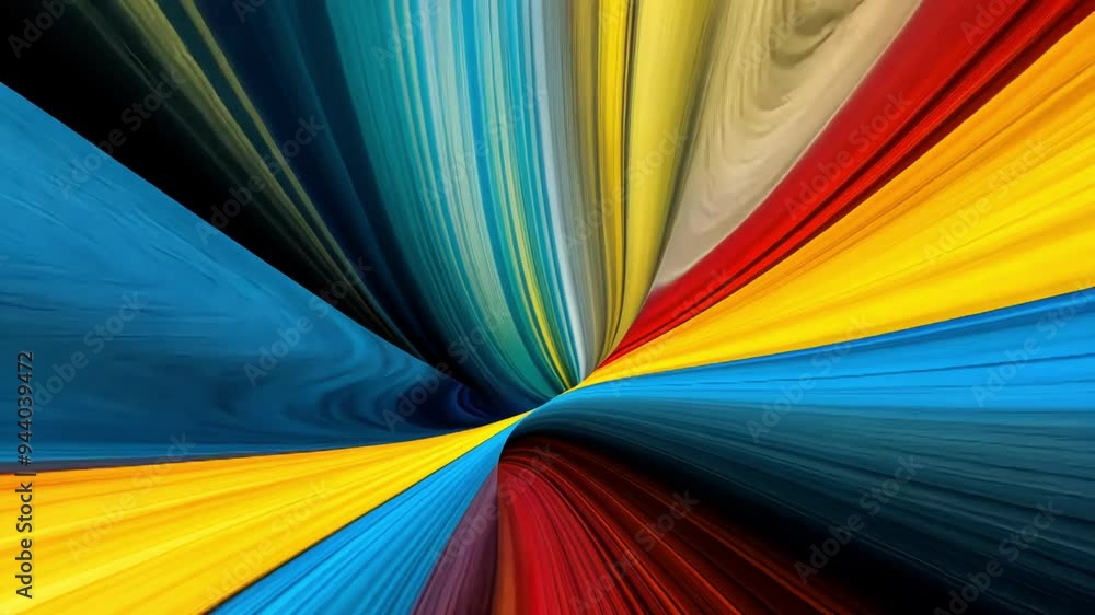 Poster dynamic abstract visuals display vibrant colors swirling and flowing together, creating an energetic