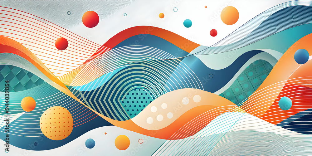 Poster abstract dynamic waves: a captivating abstract background features vibrant, flowing waves in a spect