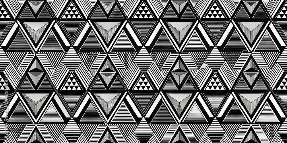 Poster geometric abstract triangle pattern - seamless background