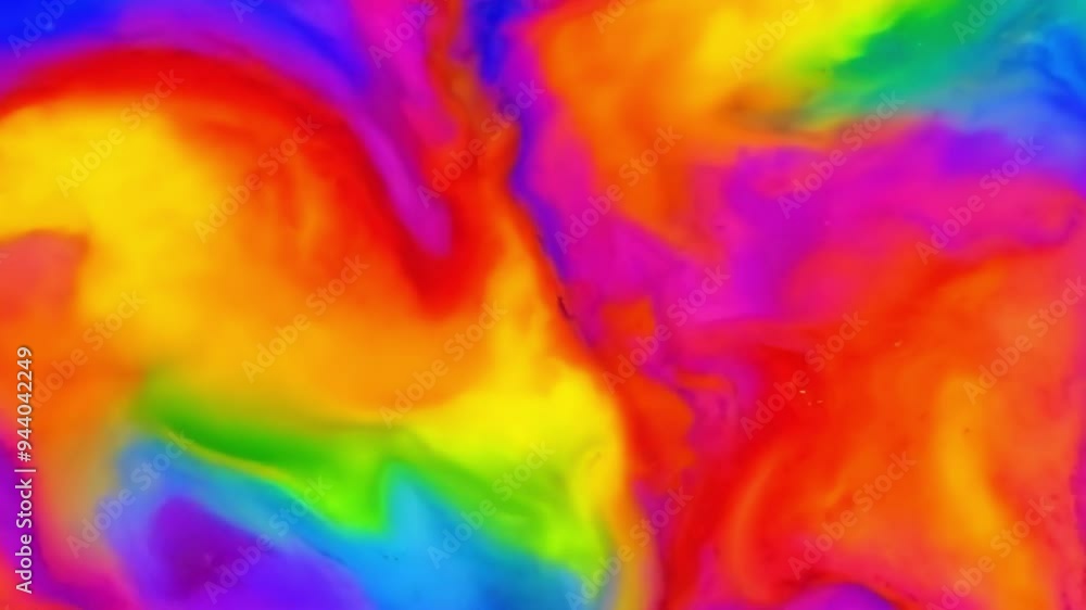 Poster an abstract display of vibrant colors swirling and blending, creating a dynamic, immersive visual ex