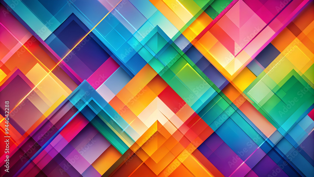 Poster abstract geometric shapes: a vibrant and dynamic composition of overlapping geometric shapes in a sp