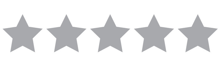 Star icon. Vector Black isolated five stars. Customer feedback concept. Vector 5 stars rating review. Quality shape design 