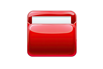 A vibrant red folder icon, representing organization and storage, perfect for digital or print media.