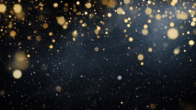 Elegant grey christmas card background texture with gold glitter and dark colors