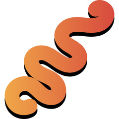 Retro Style Colorful Squiggly Element
