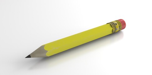 Yellow Pencil isolated on white background