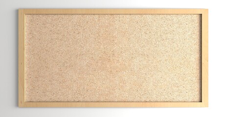 Fototapeta premium Brown cork board, note pinboard with unpainted natural wooden frame isolated on white background 