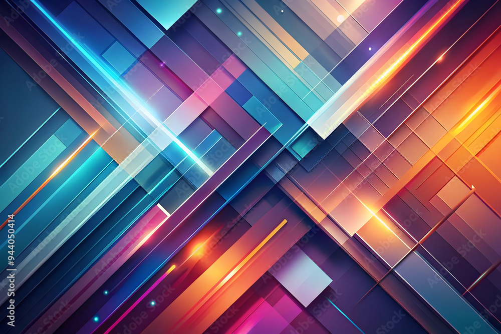 Poster abstract geometric pattern: a vibrant and dynamic composition of intersecting lines and shapes in a 