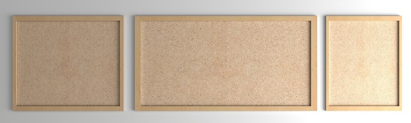 Cork board. Corkboard, blank pin board with brown grain texture for school or office announcement. 
 Noticeboard with cork texture in square and rectangular wooden frame. 