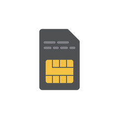 Sim card icon. Flat vector illustration of smart card isolated on a background