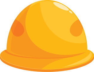 Shiny yellow construction hard hat protecting a worker's head from injury on a building site
