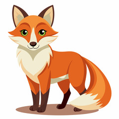 Obraz premium A Cartoon Fox with a Fluffy Tail and Big Green Eyes