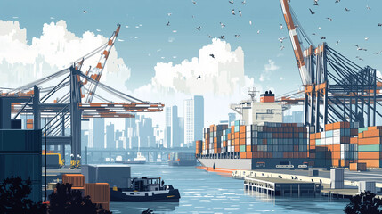 Obraz premium import export