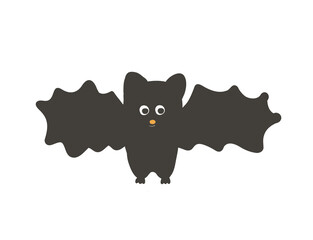 Cute little bat. Cartoon illustration design element for Halloween.