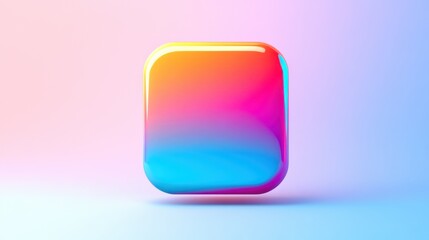 Clean and simple button icon with vibrant colors, floating against a clear bright background.