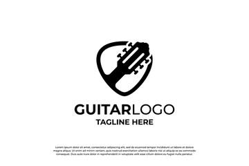 Simple Guitar Logo Design Inspiration