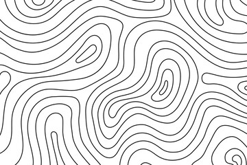 Fototapeta premium Abstract black lines pattern. Hand drawn topography concept on white background. Vector illustration