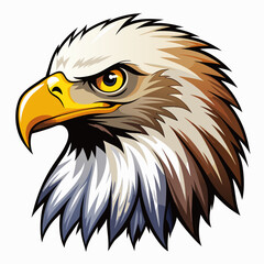 Obraz premium Close-up of a Bald Eagle's Head with Intricate Detail and Sharp Gaze