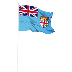 Fototapeta premium Vector illustration of wavy Fiji flag on transparent background