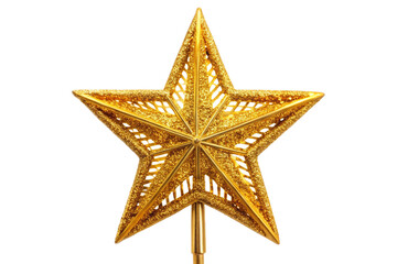 Obraz premium Golden star christmas tree topper png