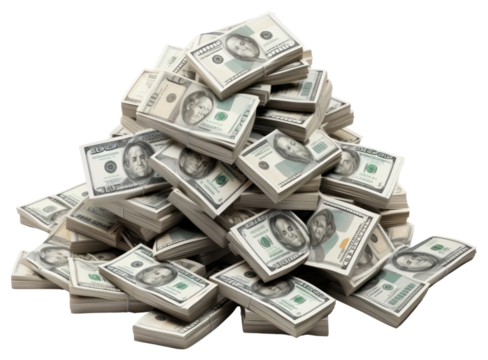 PNG Stacks of US dollar bills
