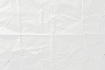 Crumpled white paper texture png overlay effect, transparent background