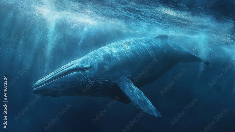 Poster Humpback Whale Swimming Underwater