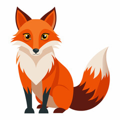 Obraz premium A Cartoon Red Fox with a White Chest and Bushy Tail