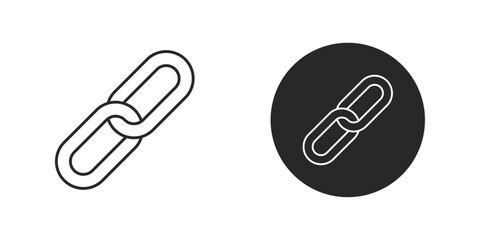 Chain link flat icon. automotive, Indestructible icon. Durable icon. black outline vector icon for chain. Internet URL or webpage url link.