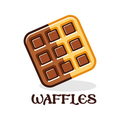 Iconic chocolate waffle logo vector