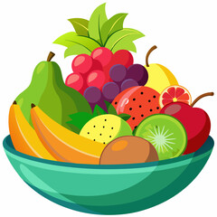 A bowl overflowing with a variety of fresh fruits