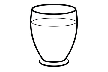 Glass of water line art vector illustration