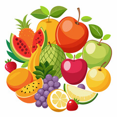 A Colorful Arrangement of Fresh Fruits