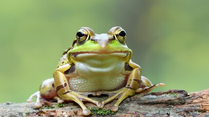 cute_green_background_frog