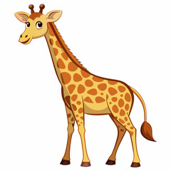 Fototapeta premium Cartoon Illustration of a Giraffe with Brown Spots