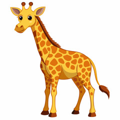 Obraz premium Cartoon Giraffe with Orange Spots and Brown Mane