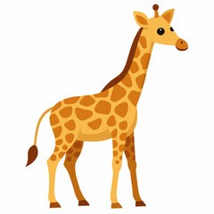 Fototapeta premium Cartoon Illustration of a Standing Giraffe