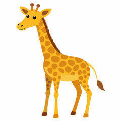 Obraz premium Cartoon Illustration of a Giraffe with Brown Spots