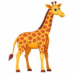 Obraz premium Cartoon illustration of a giraffe with brown spots