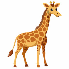 Fototapeta premium A Cartoon Giraffe with Brown Spots and a Long Neck