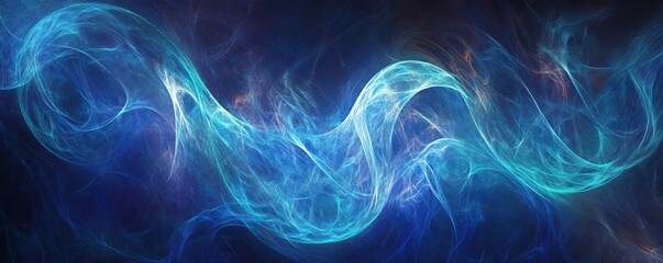 Obraz premium Abstract Blue and White Swirling Energy, Digital Art, Fractal, Abstract Background, abstract art, digital art, fractal art